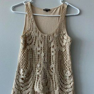 NEW women's Express Gold Lace Tank Top XS